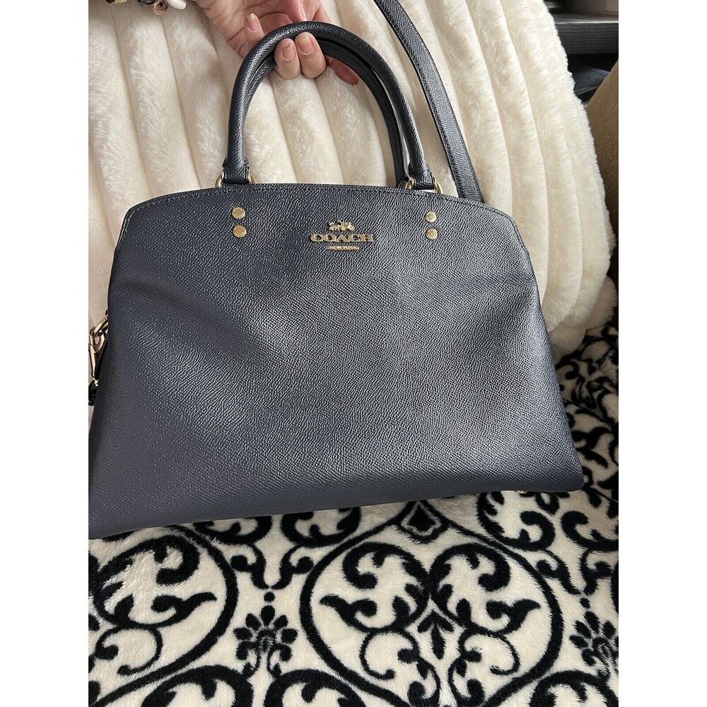 Coach Lillie Carryall in Navy Blue Leather